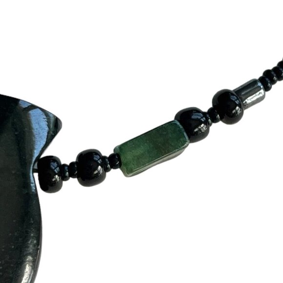 Black Arrowhead 16.5" Beaded Necklace Hippie Artsy Granola Bohemian Festival - Picture 3 of 7